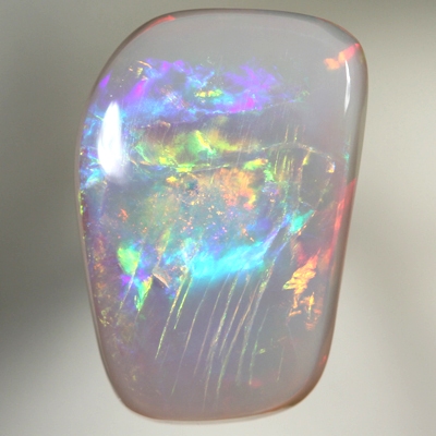 SOLID SEMI BLACK OPAL Large neon rolling flashes. Double sided SEE VIDEO